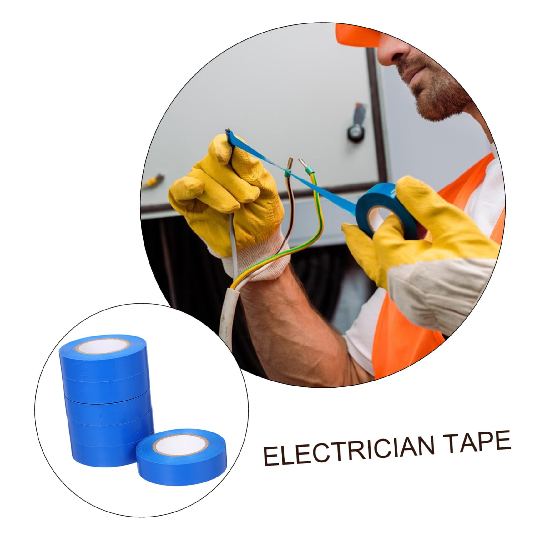 Striscia isolante in gomma, 6 rotoli di nastri elettrici multifunzionali Nastro isolante for elettricisti for l'avvolgimento cavi(Blue)