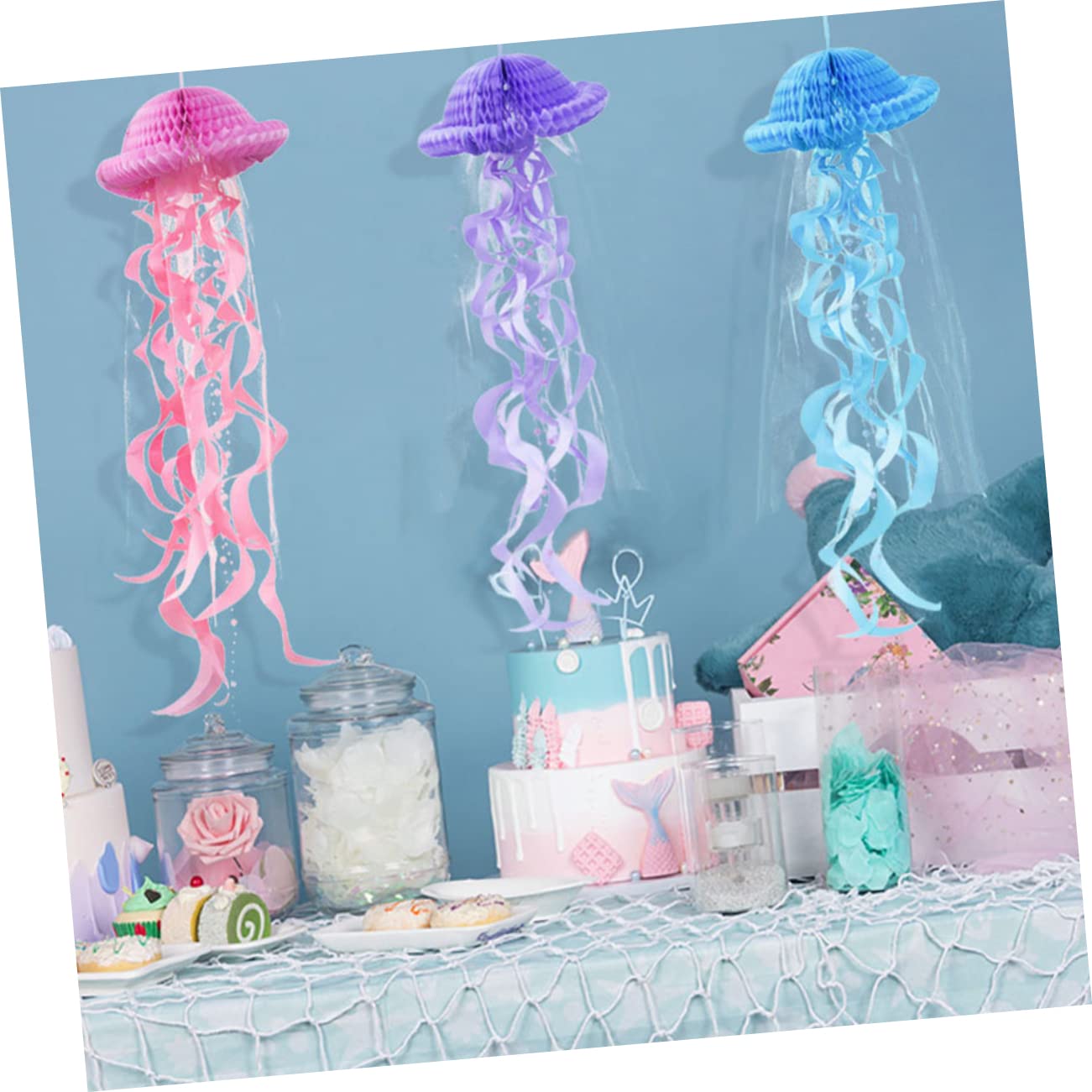 PRETYZOOM 4 Pezzi Di Lanterne A Nido Dape A Forma Di Medusa Decorazioni Leggere Da Appendere Decorazioni Per Feste Di Compleanno Decorazioni Natalizie Per La Casa