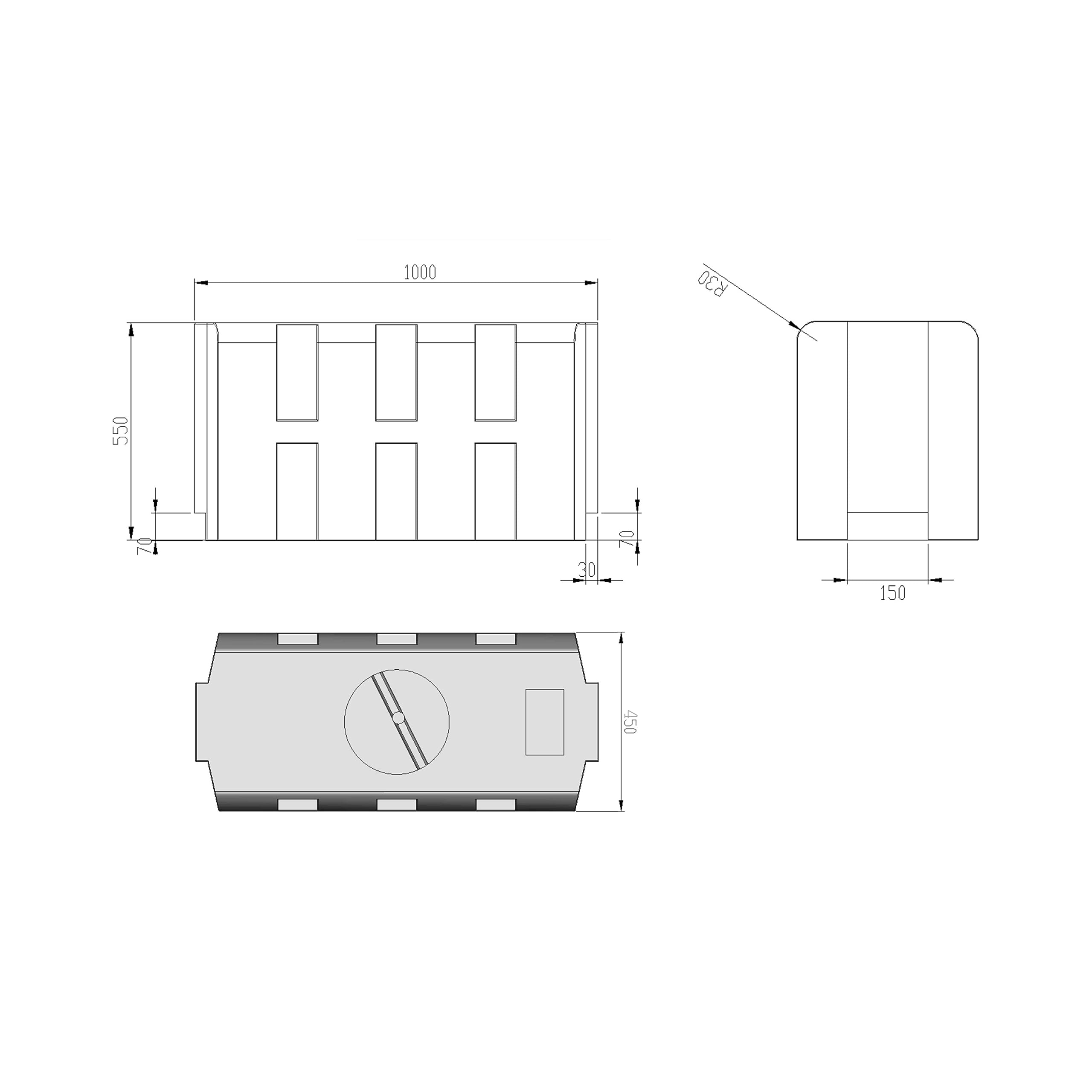 Varile 240L Trinkwassertank | Transportfest | Lebensmittelgeeignet | Für Boot - Camper - Anhänger (Blau)