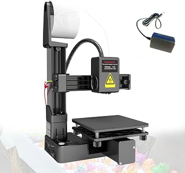 3D Printer for Beginner, 4x4x4in Printing Size, Quiet Design, Frequency Division Multiplexing 3D Printing Machine for Home Office School Black