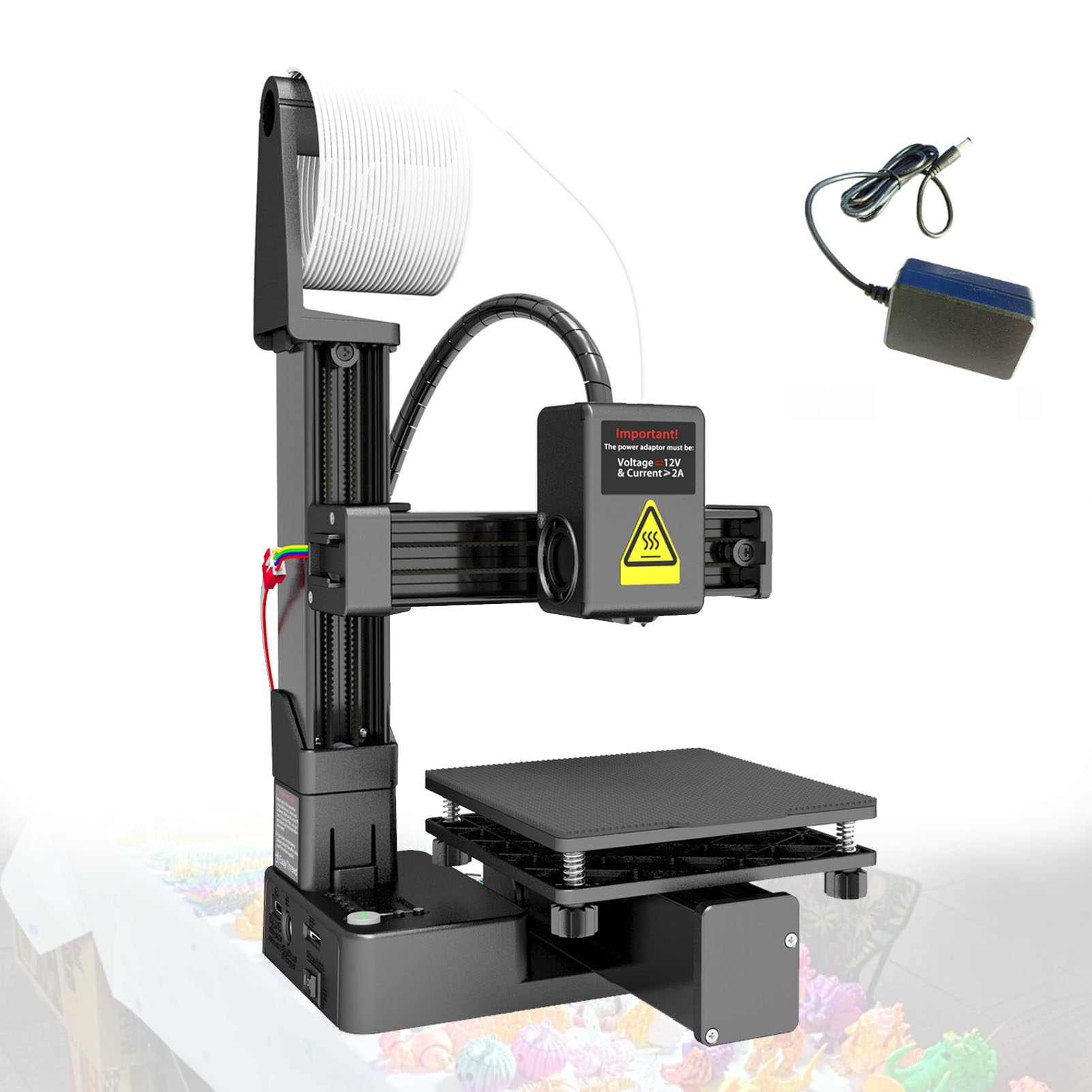 Impresora 3D para Principiantes, TamañO De ImpresióN De 4 X 4 X 4 Pulgadas, DiseñO Silencioso, MáQuina De ImpresióN 3D con MultiplexacióN por DivisióN De Frecuencia para El Hogar Black