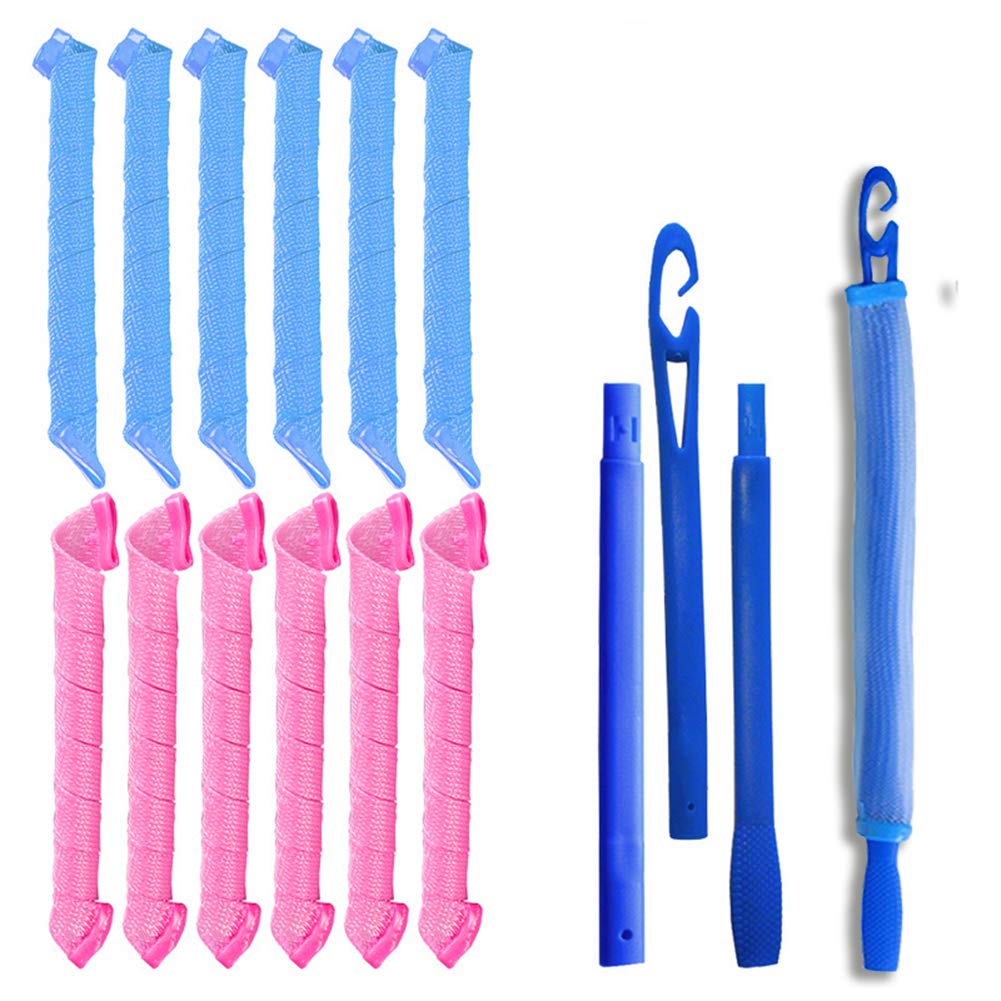 (60cm ) - Hair-Curlers Spiral-Curls Styling-Rollers Hair-Corkscrew Curlers - Extra Long-Hair Styling Hooks, No Heat Hair Curlers For Extra Long Hair (60cm )
