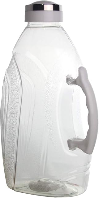 Plastic Fridge Door Jug 1.3L/1300ml Slim Multipurpose Fridge Pitcher Jug With Screw Top Lid & Handle Leakproof Outdoor BPA Free Ideal For Water Squash Juices Milk (White)
