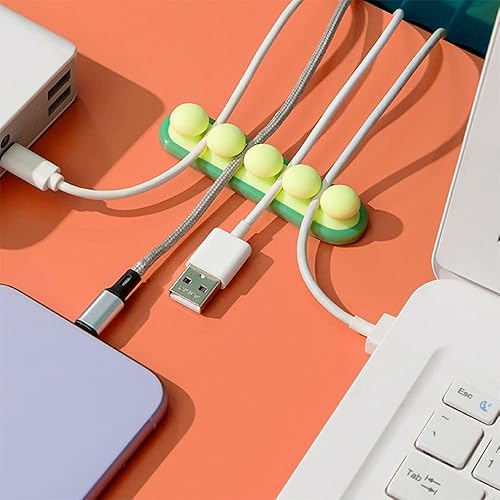Miniatura 2 de Clips para cables, organizador de cables USB, organizador de cables, organizador de cables, 2 paquetes de bonitos soportes para cables para oficina