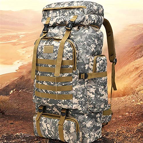 BANGE Mochila Grande Impermeável 80 litros Camping Trilha Camuflada Tática Militar Cargueira Aventur
