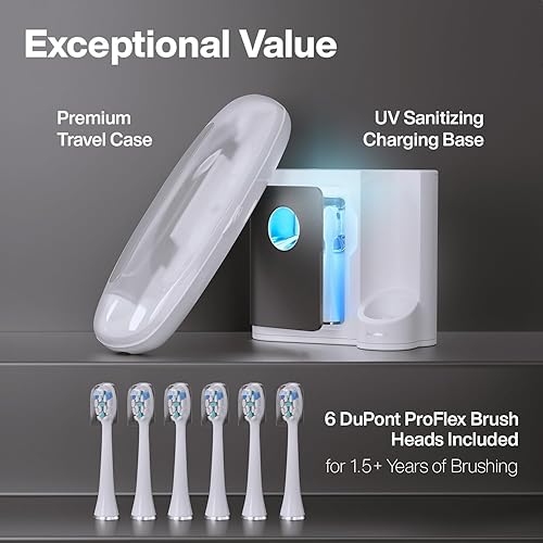Miniatura 22 de Aquasonic Vibe Series PRO - Cepillo de dientes eléctrico ultrablanqueante - 5 modos y temporizadores inteligentes - Base desinfectante UV - Aceptado