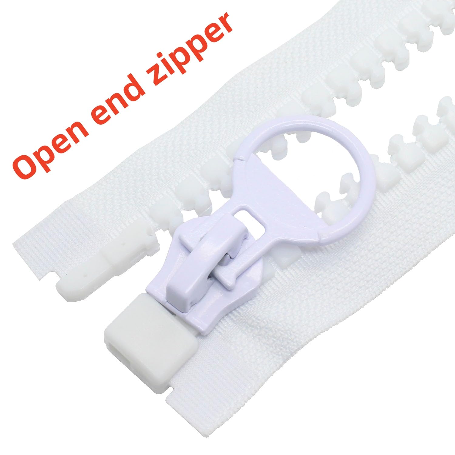 MebuZip 200 cm #20, cerniera gigante, 14 mm, super grande cerniera divisibile, per tende, cucito, cappotti (bianco)