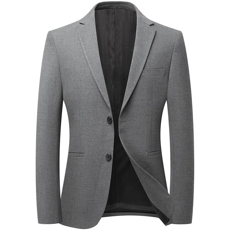 Mens Gray Casual Suit Jackets Slim Fit Two Button Sports Coat with Pockets