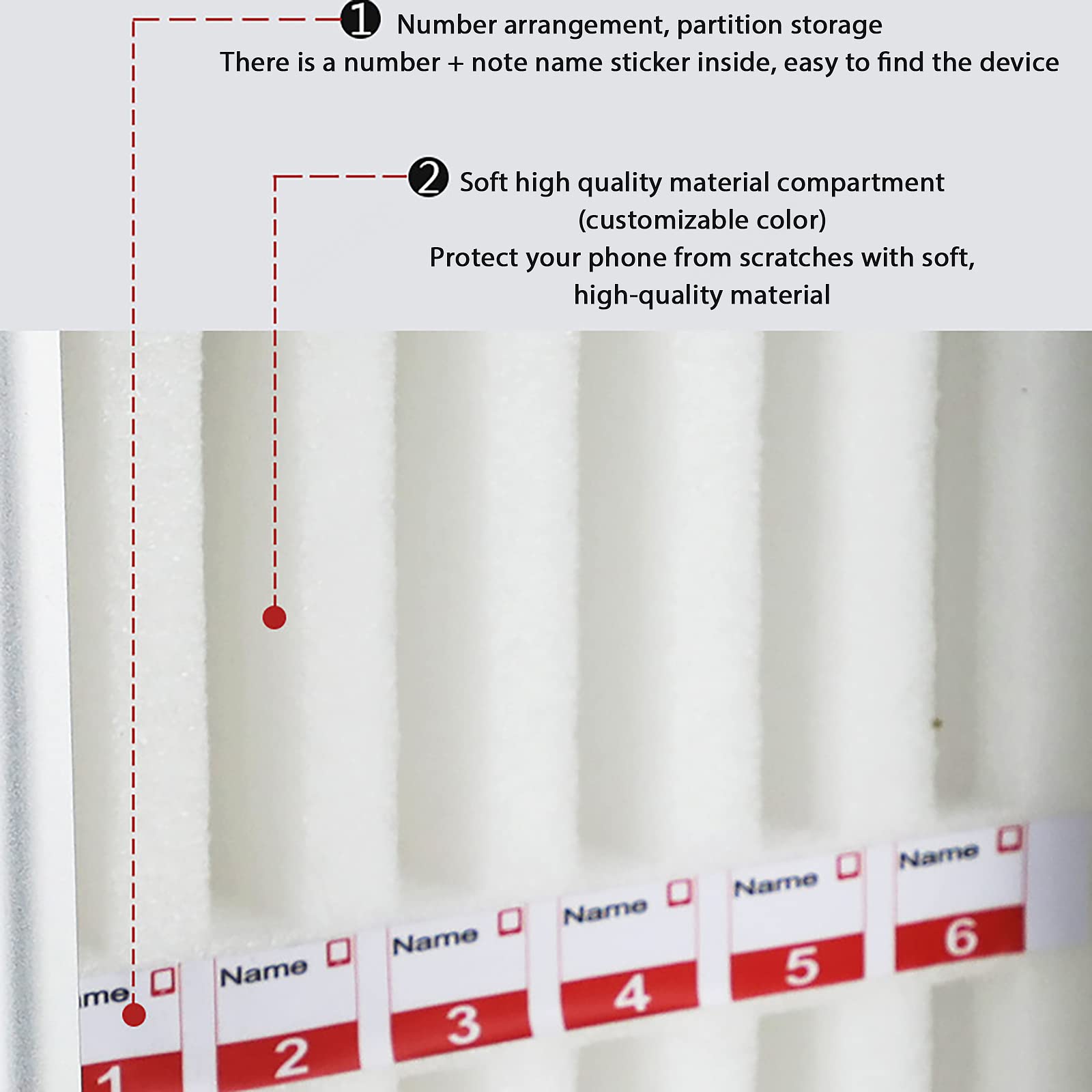 Supporto da parete per telefono cellulare con maniglia design sicuro per aule, uffici e fabbriche 24 scomparti per una facile nizzazione e accessibilità