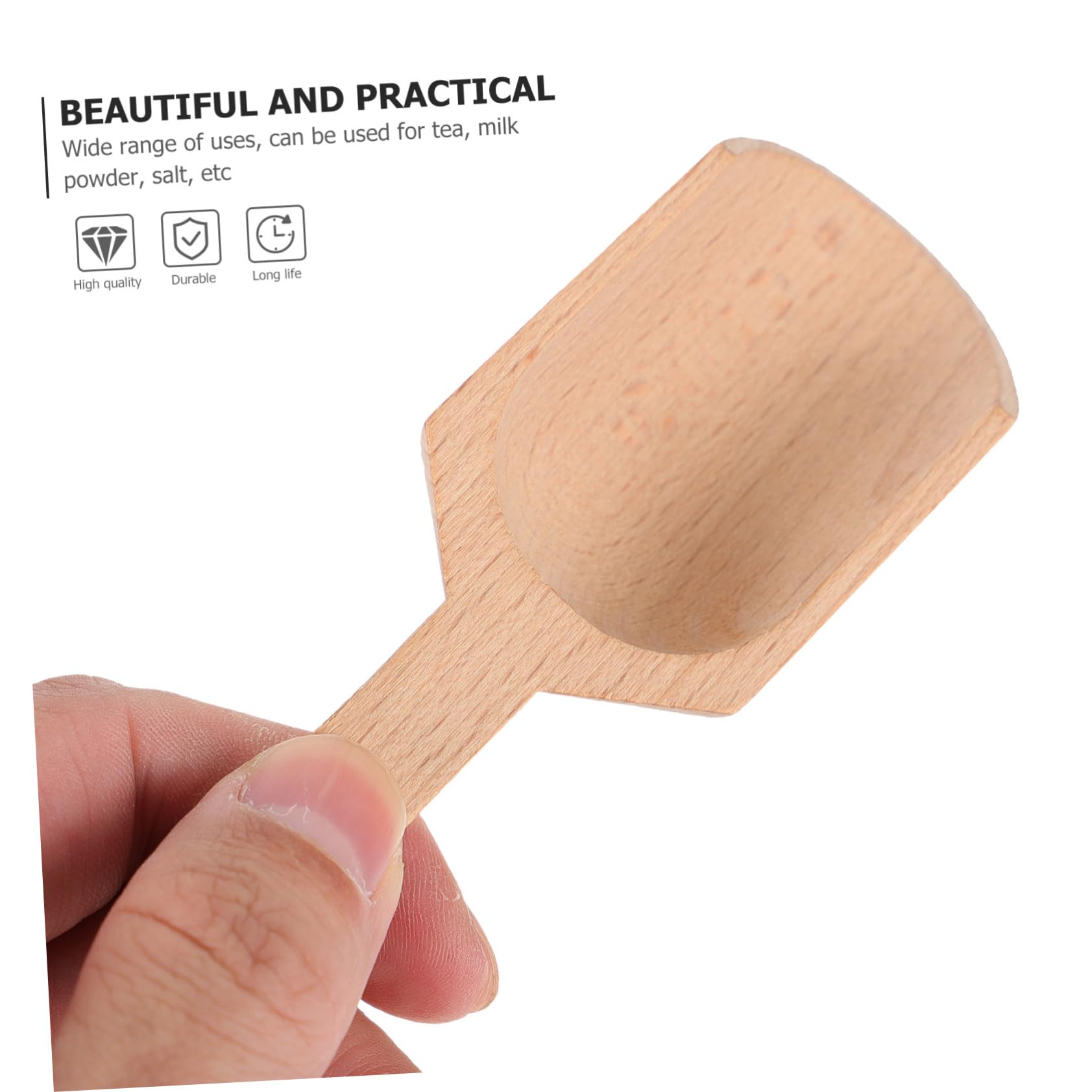 Cabilock 2pcs Wooden Spoon for Salt Spices and Condiments Kitchen Utensils for Tea Flour and Bath Salt Essential Household Tools Smooth Edges