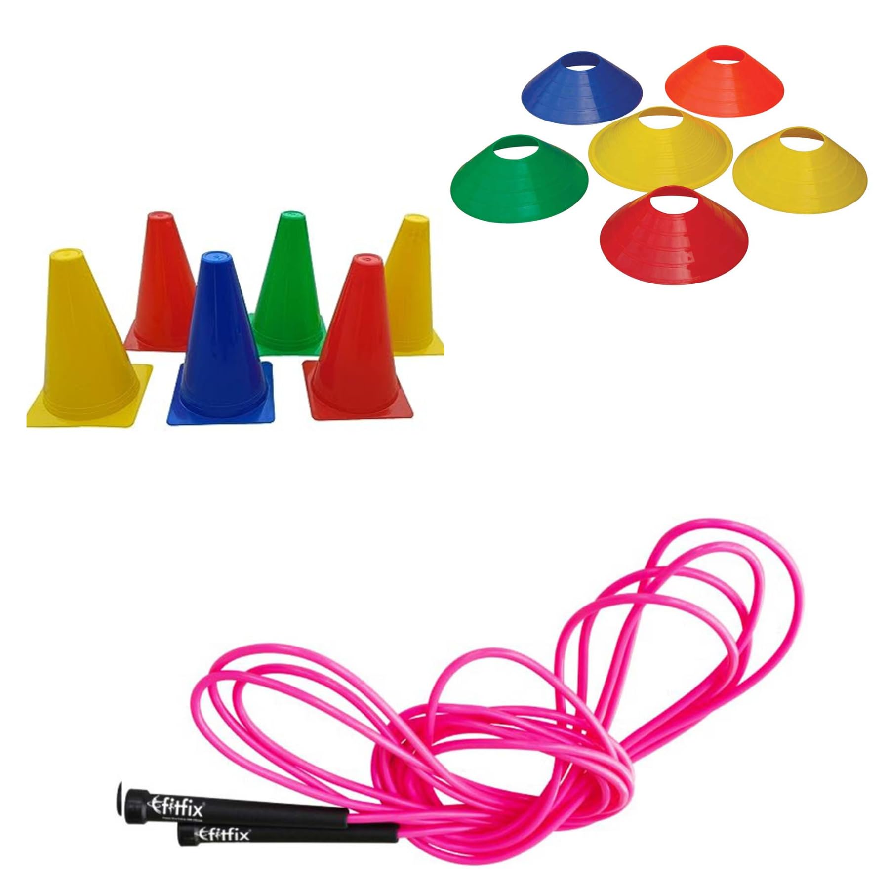 Fitfix® Marker Cone 6 Inch 6 Pcs, Space Marker Cones 20 Pcs, Skipping Rope 9 Ft-1 ps (B0CKW93466) Amazon Price History, Amazon Price Tracker