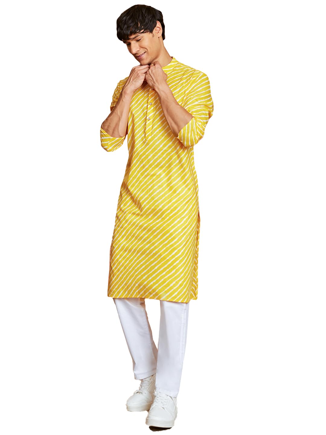 vastramay Men's Lehariya Cotton Kurta & Pyjama Set-picture-18