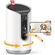 2K Pet Camera with Phone App - 360° View, 5G & 2.4G WiFi Two-Way Audio Dog Camera with Treat Dispenser Security Pet Camera for Dogs Remote Pet Monitoring