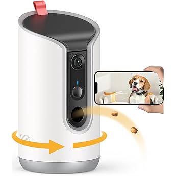 2K Pet Camera with Phone App - 360° View, 5G & 2.4G WiFi Two-Way Audio Dog Camera with Treat Dispenser Security Pet Camera for Dogs Remote Pet Monitoring