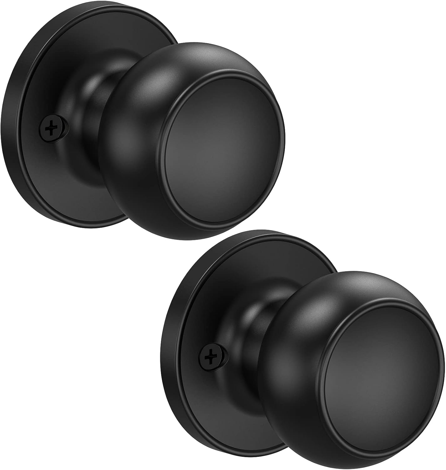 TICONN Round Door Knobs, Ball Door Knob with Dead Bolt, Door Handle