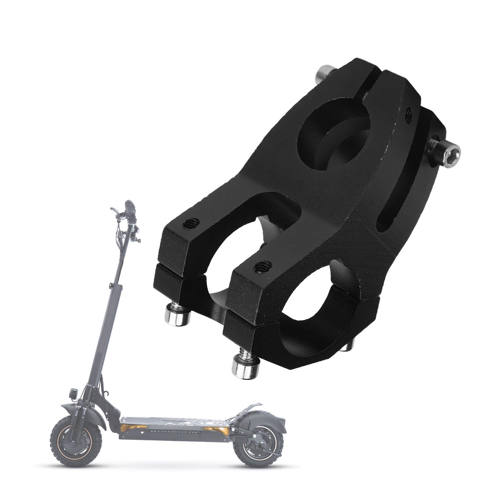 Potence de Scooter électrique en Alliage D'aluminium, Diamètre de 23,5 Mm, Mécanisme de Verrouillage sécurisé, Tige de Guidon de Scooter Universelle pour SmartGyro, KuKirin (Black)