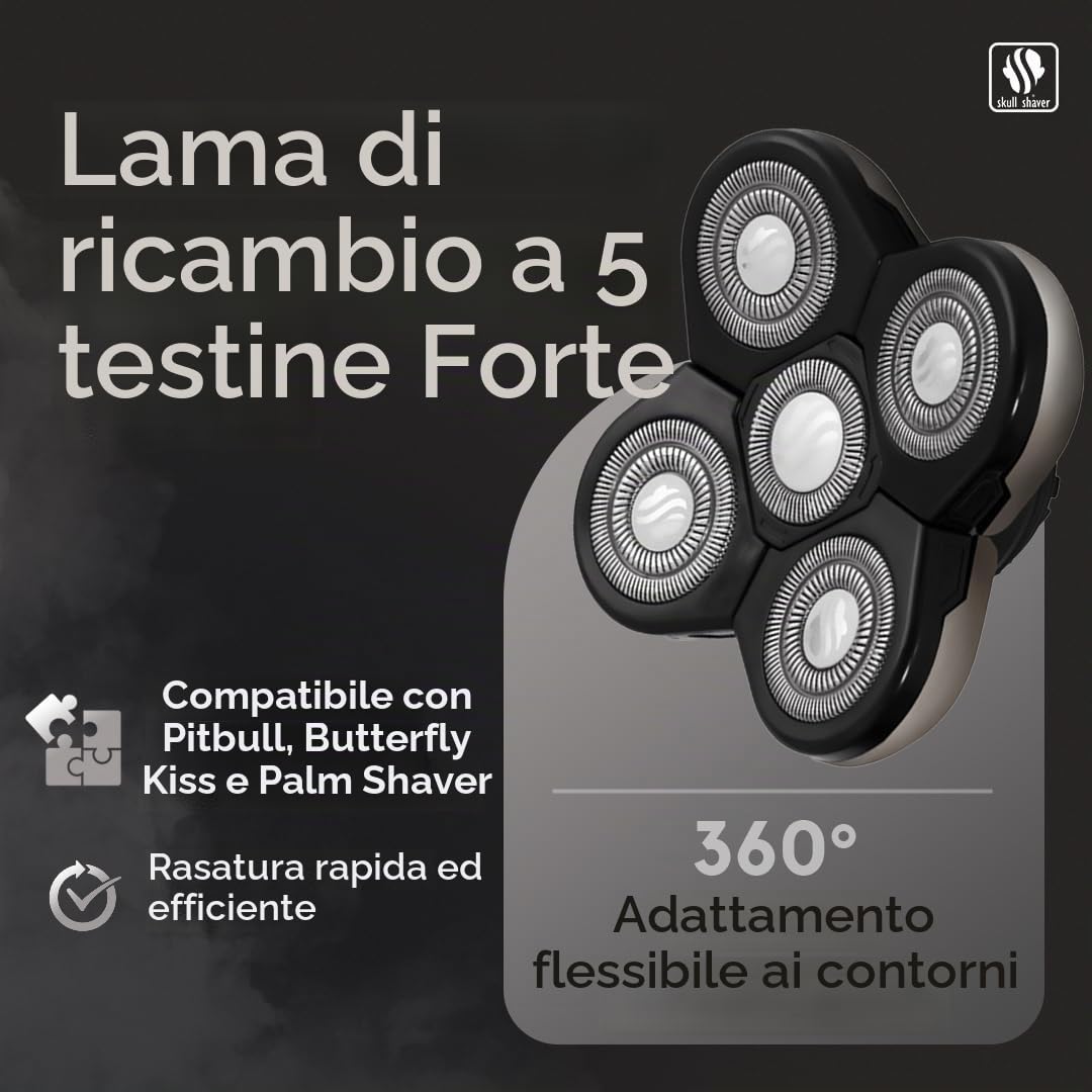 Skull Shaver Pitbull Forte Lama di Ricambio per rasoio elettrico Pitbull Silver, Gold e Platinum
