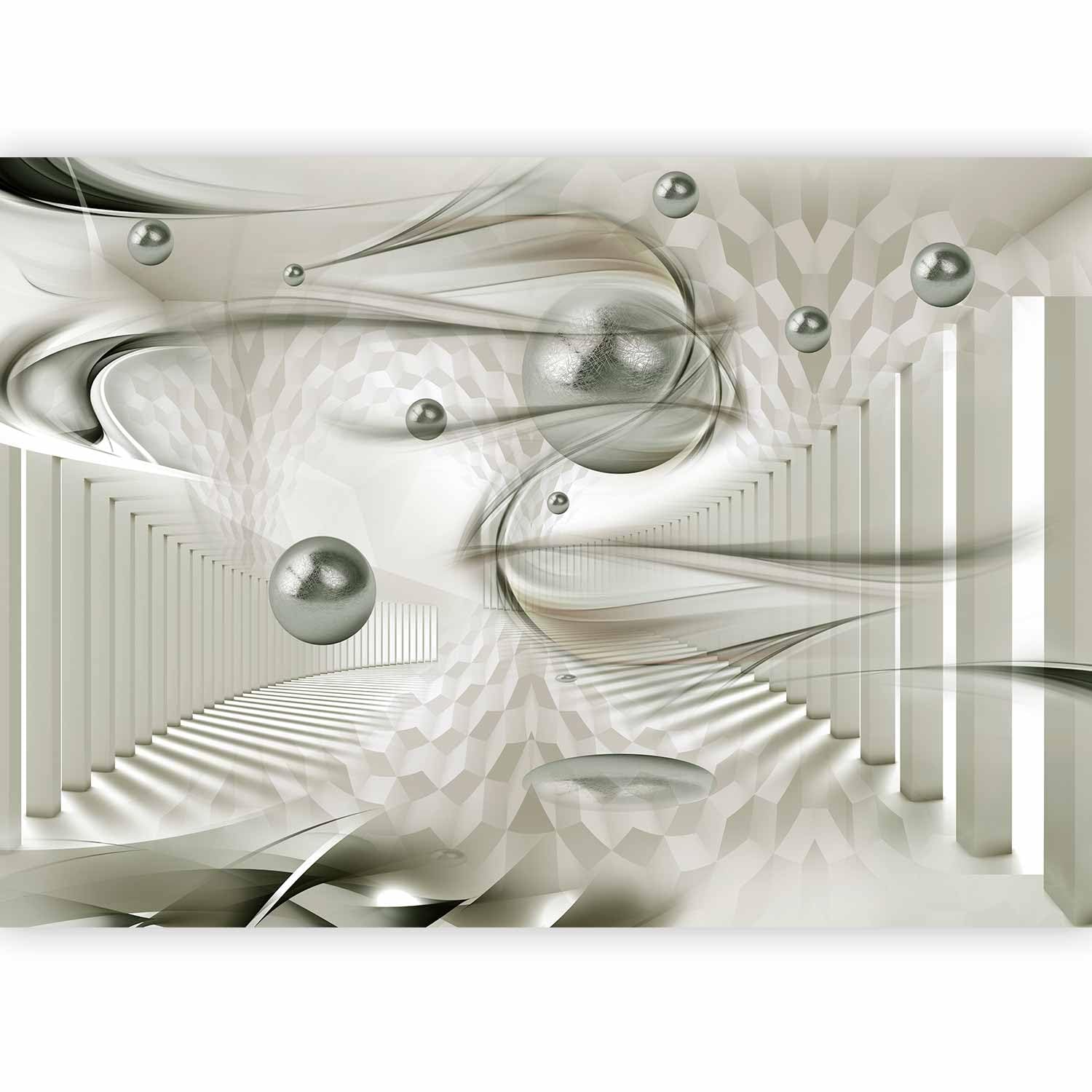 murando - Photo Wallpaper Abstraction 294x210 cm / 116"x83" Peel and Stick Self-Adhesive Foil Print Wall Mural Decoration Picture Design Modern - Surreal Surrealism White Sphere Balls a-A-0130-a-c โ image 1