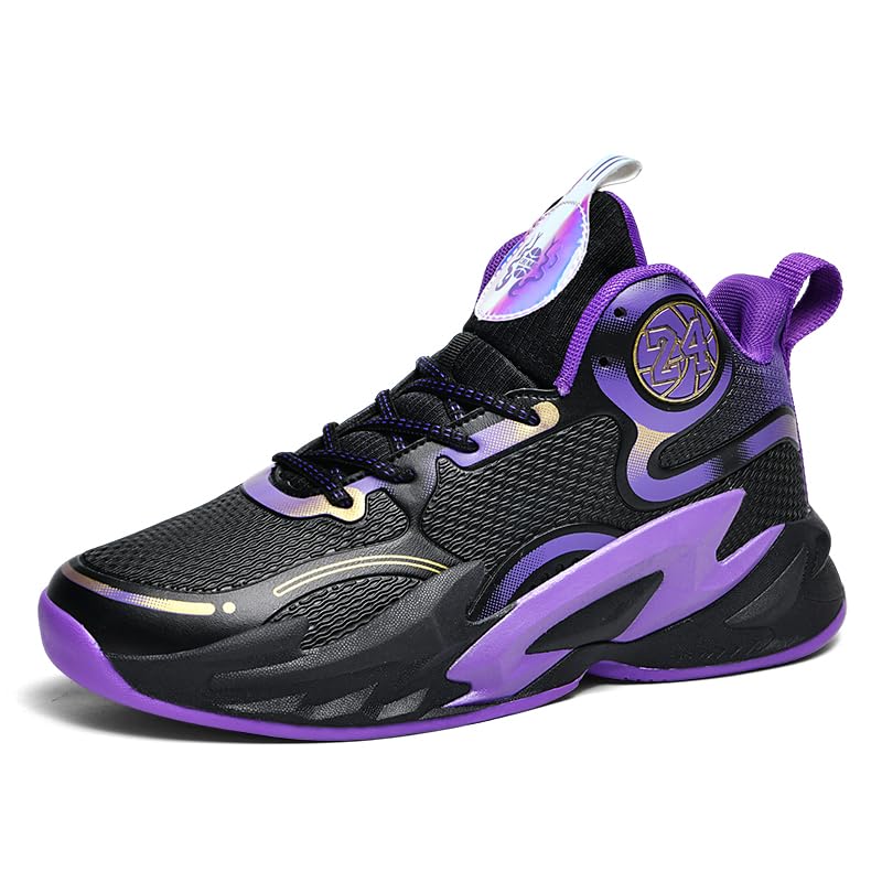 Bolognifi Chaussures de Basket Montantes for garçons, Baskets rembourrées avec Maintien Respirant for l'entraînement Sportif des Jeunes Équipement de Basketball