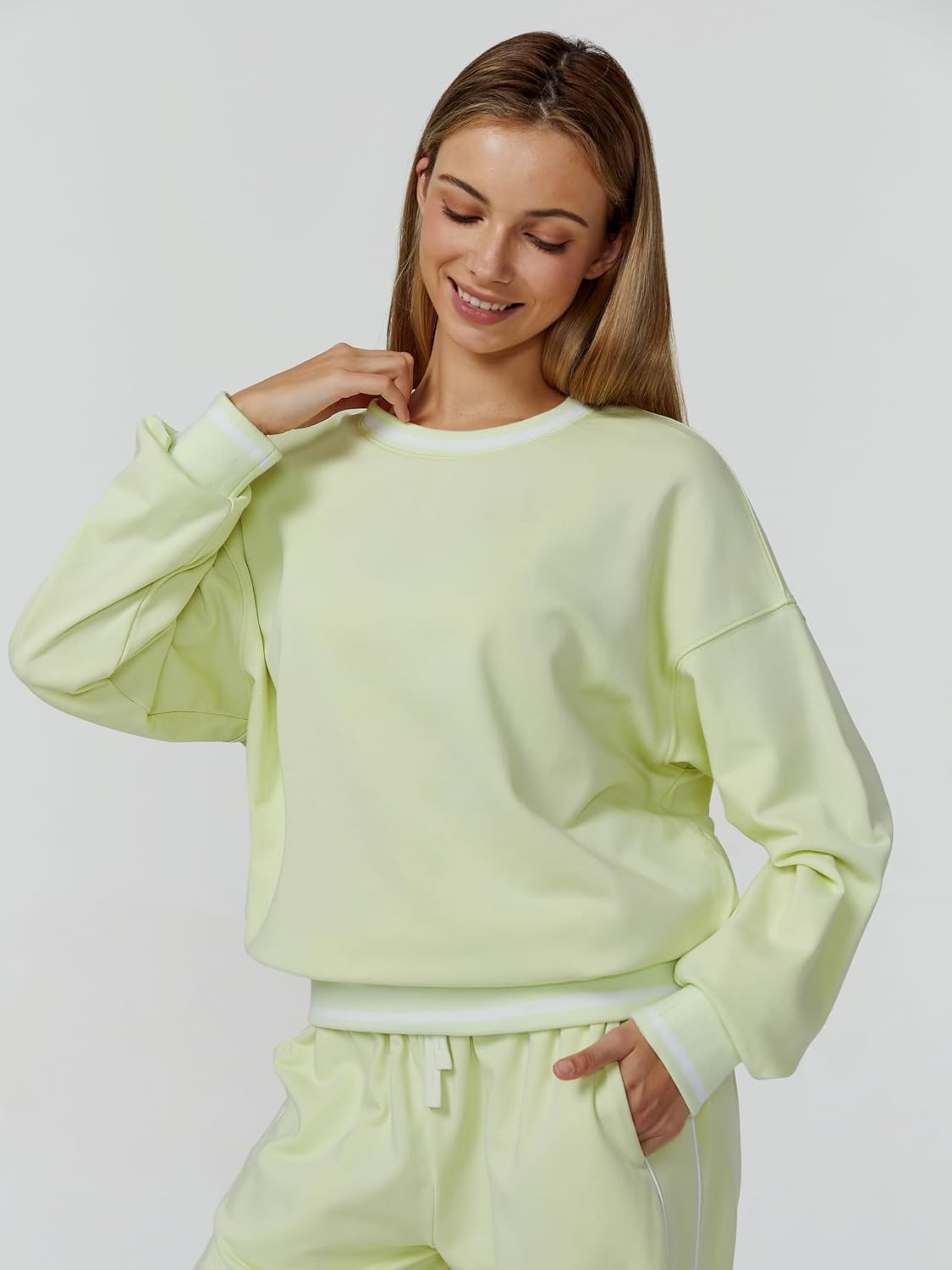 ABOCIW Women's 2 Piece Outfits Fall Sweatsuits Pull On Sweatshirts Wide Leg Sweatpants Tracksuits Lounge Matching Sets - Image 5