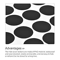 Vista 4 de uxcell 1 Hoja/140 Piezas de Pegatinas para Cubrir Agujeros de Tornillo, 12 mm de Diámetro, PVC Autoadhesivas, Tapas a Prueba de Polvo para Muebles