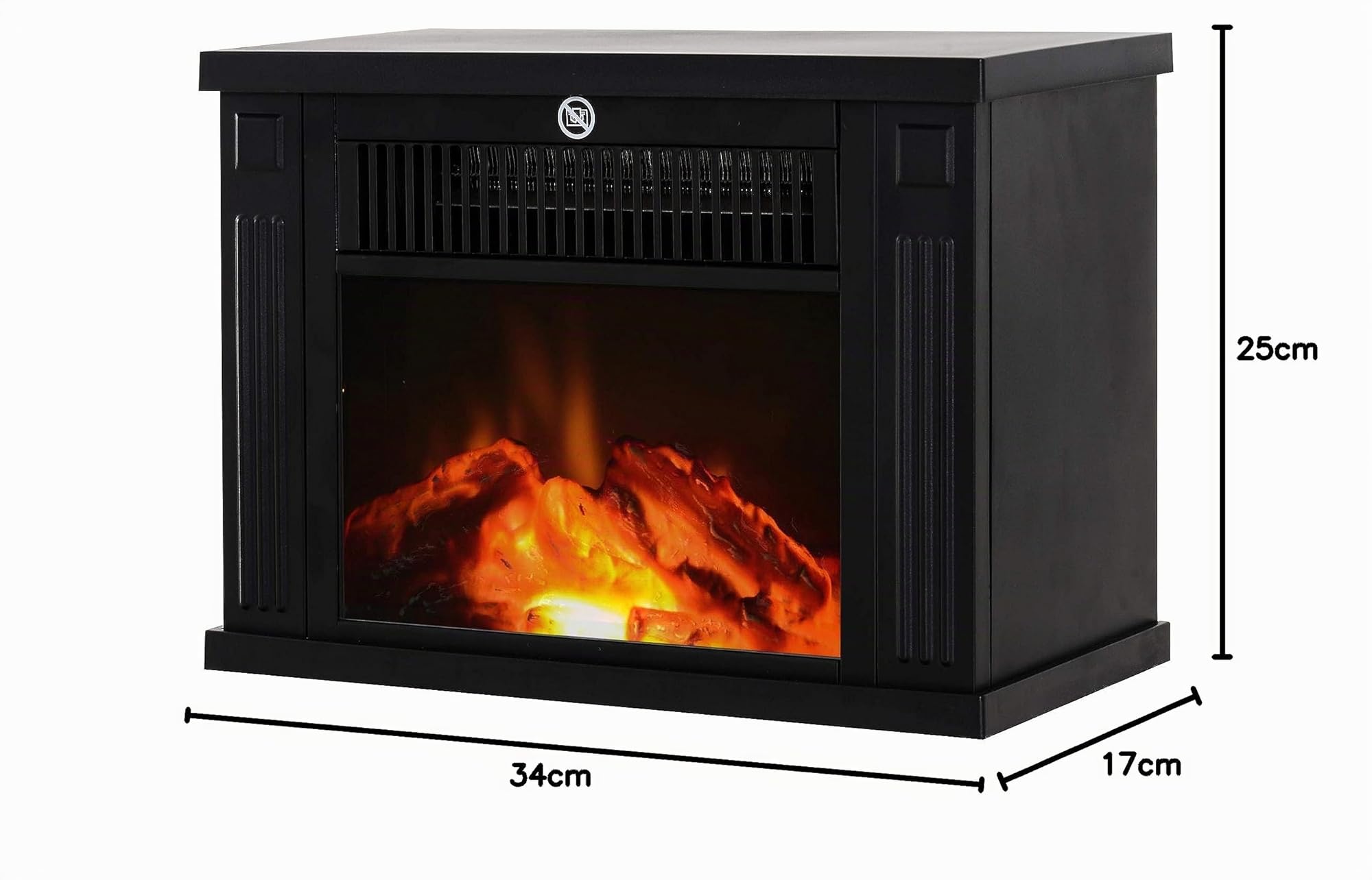 HOMCOM Cheminée électrique à Effet de Flamme poêle Style Contemporain Thermostat 600-1200 W Noir