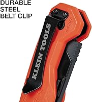 Vista 4 de Klein Tools 44307 FLICKBLADE Folding Utility Knife, Subcompact Design with Quick-Change Triple-Ground Carbon Steel Blade, Dual Locking Positions