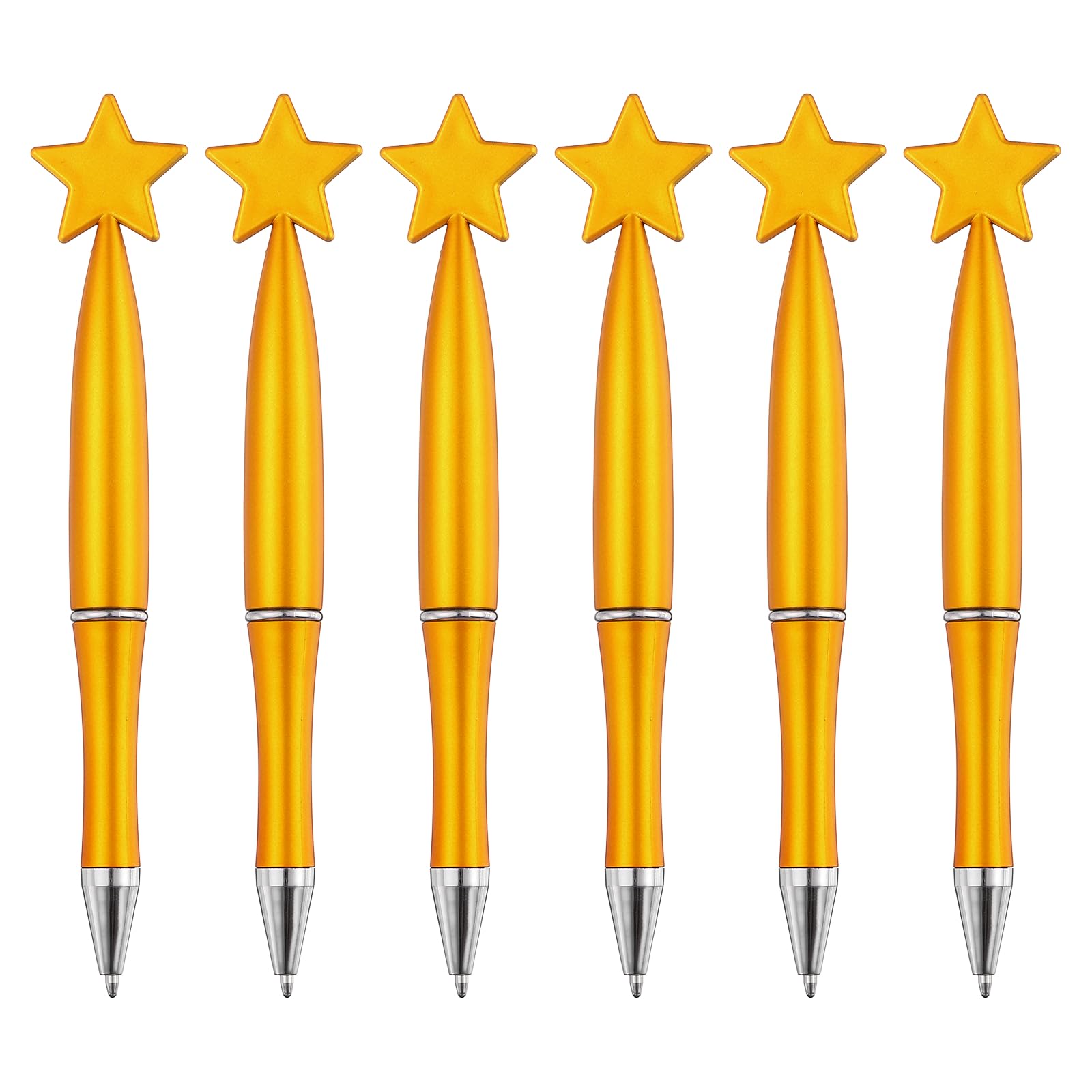 PATIKIL 6 Pcs Star Ballpoint Pens, 1.0mm Tip Cute Twist Writing Pens Black Ink for Home Office Writing Supplies Valentine's Christmas Wedding Party Gifts, Orange