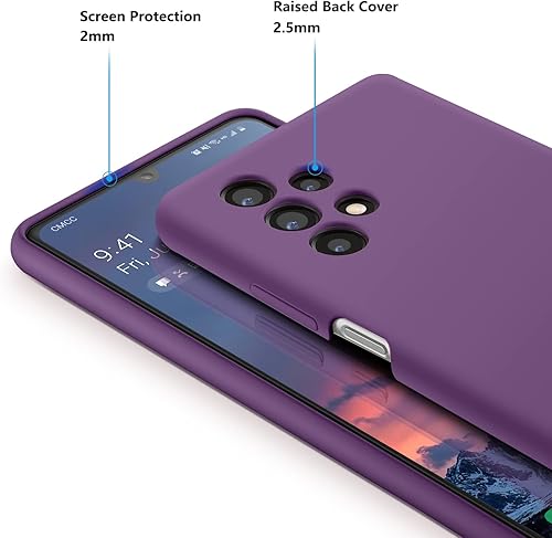 Miniatura 2 de E Segoi Diseñada para Galaxy A32 5G, silicona líquida de goma de gel a prueba de golpes, forro de tela de microfibra suave, compatible con Galaxy