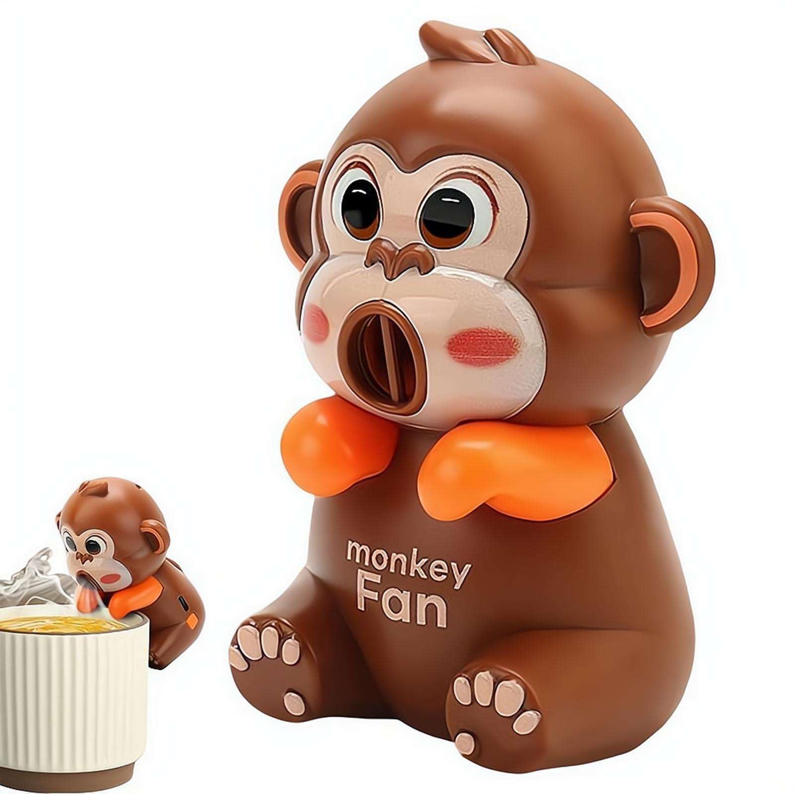 Mug Cooler Fan,Clip-On Mini Fan for Cooling Water Cup,Cute Monkey/Panda/Cat Shaped Air-Blowing Cooling Attachment,Rechargeable Portable Animals Coffee Chiller for Cup Hot Drinks Beverages Rice Food