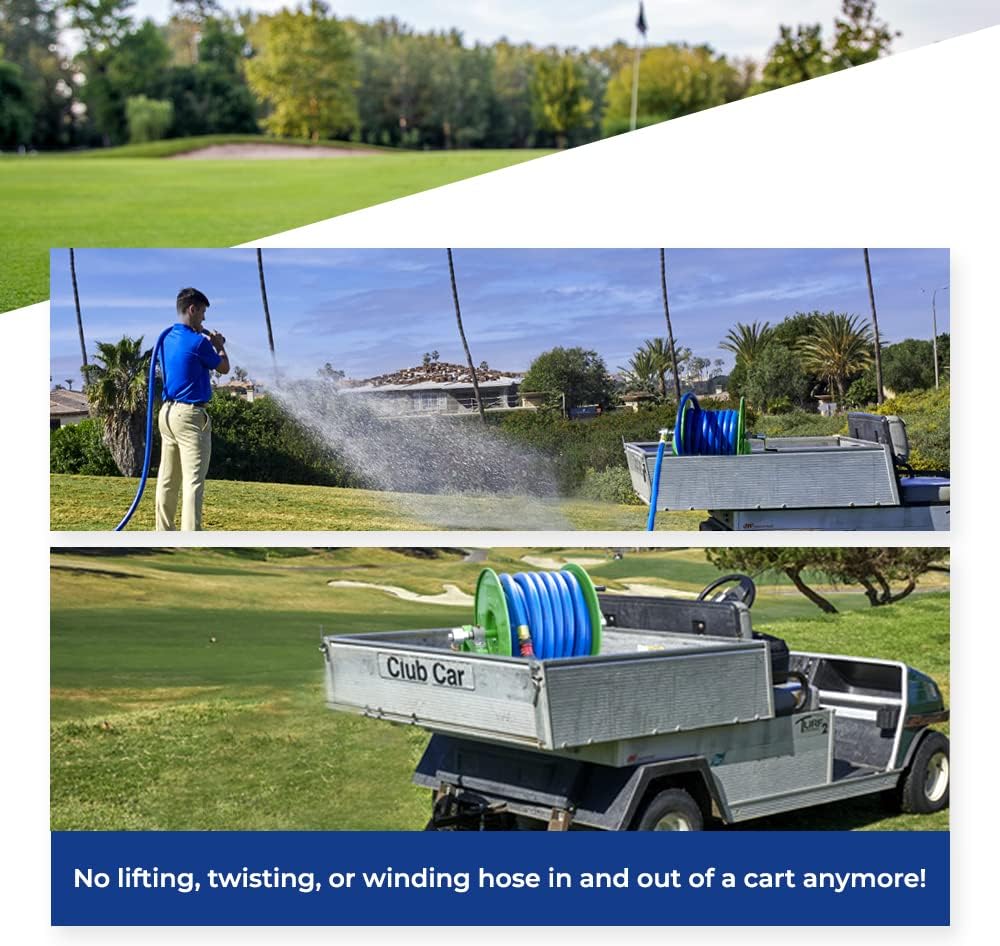 Underhill Hose Reel Holder Caddy, Heavy-Duty, Industrial Quality for Golfing Greens and Sports Fields, Holds Over 150 Feet of ¾ Inch Hose, HC-075