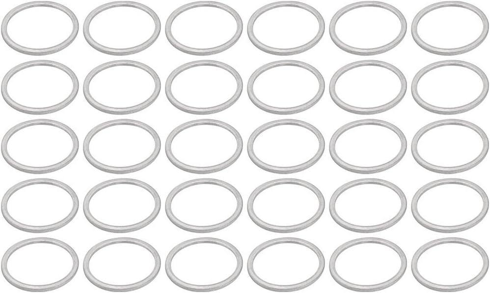 Sourcingmap 30Pcs 30mmx36mmx2mm Aluminum Motorcycle Hardware Drain Plug Washer