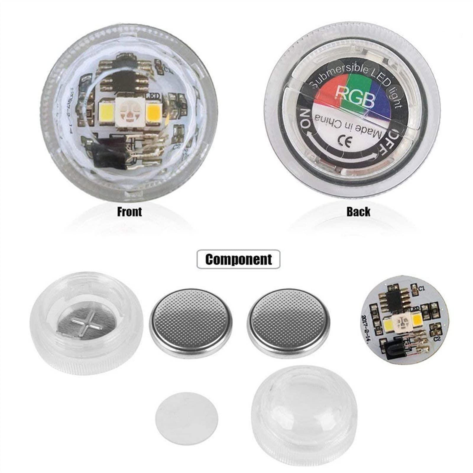 Luz subacuática Luces LED sumergibles, luz de té impermeable que cambia de color RGB con control remoto, noche submarina for acuario, florero, estanque, piscina, jardín, fiesta Luces de estanque ( Col