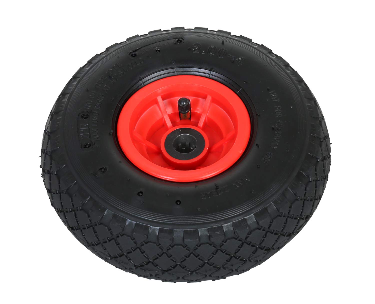 FROSAL Sackkarrenrad Luftrad mit Radbefestigung | Ersatzrad Bollerwagen 260x85 mm 3.00-4 | Rad für Sackkarre | Bollerwagenrad inkl. Achsstopfen | Radkappe | Rollenlager | Nabe 20mm/60mm (2 Stück)