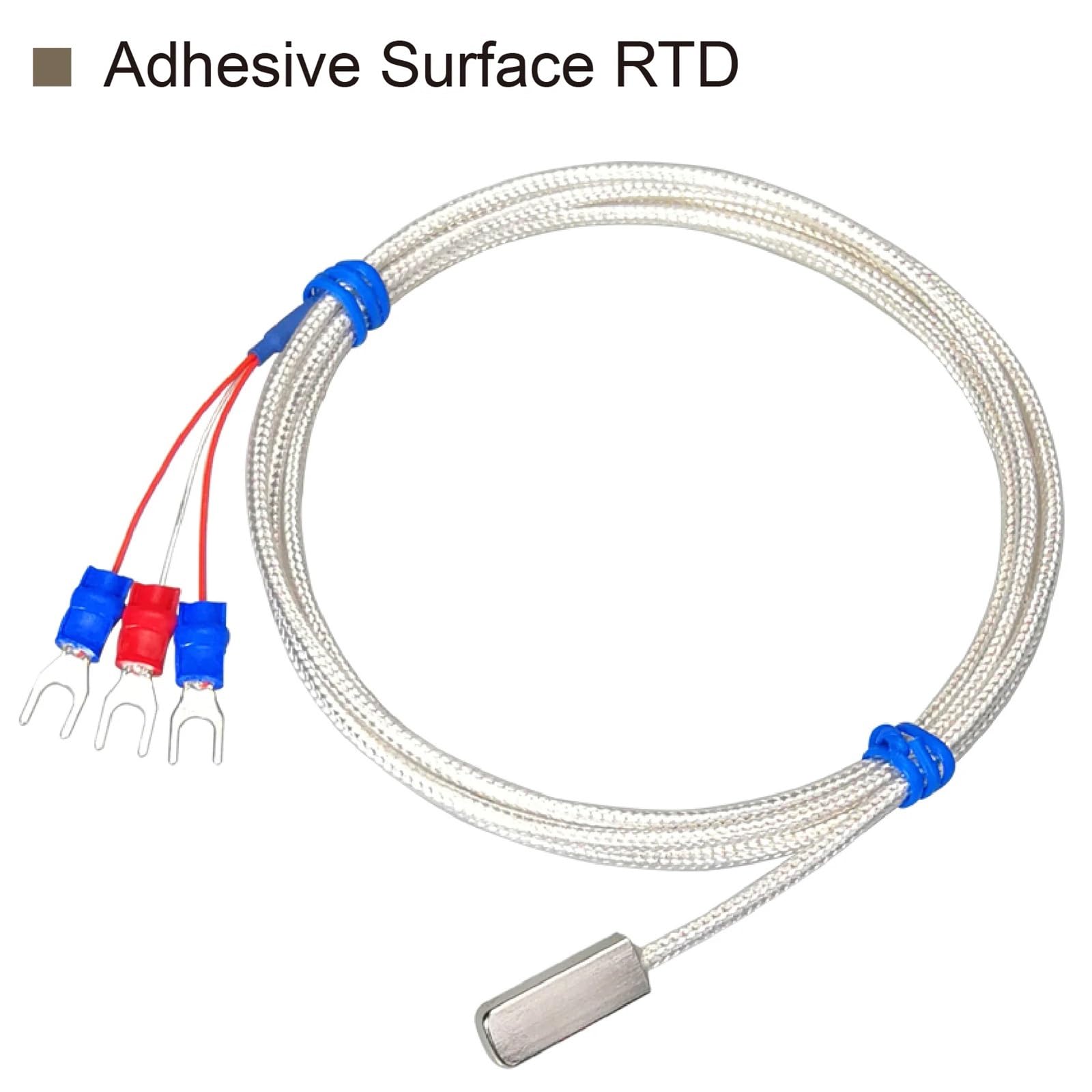Sensor de Temperatura de Superficie PT100, sonda de Temperatura Adhesiva, Sensor Adhesivo de Alta Temperatura con Cinta 3M(A-2m)
