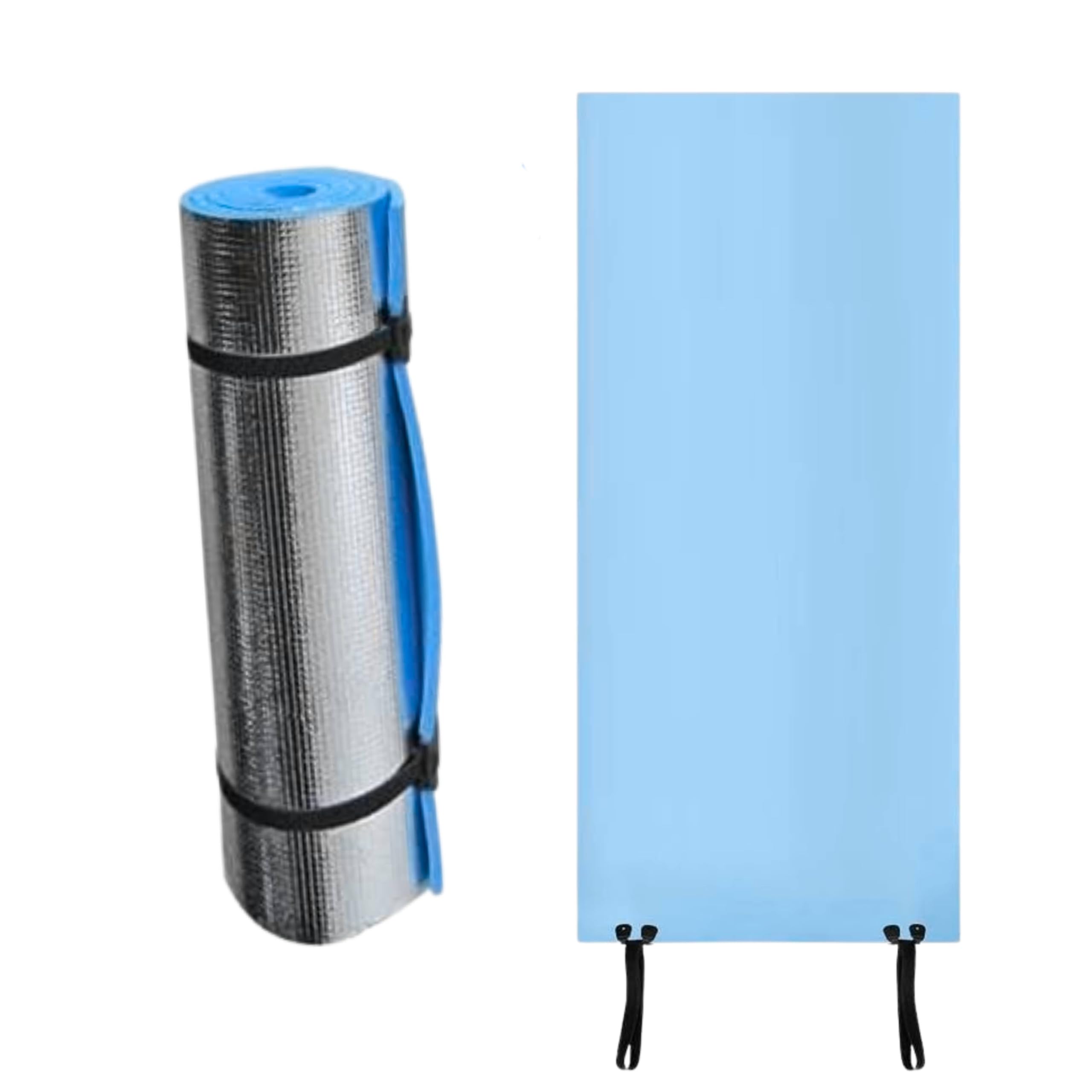 ALAYSTAR Heavy Duty Waterproof Camping Mat Roll Up EVA Foam Sleeping Pad with Thermal Foil Insulation, Lightweight Ground Mat for Camping, Hiking, Trekking, Mountaineering, Picnic & Exercise (BLUE)