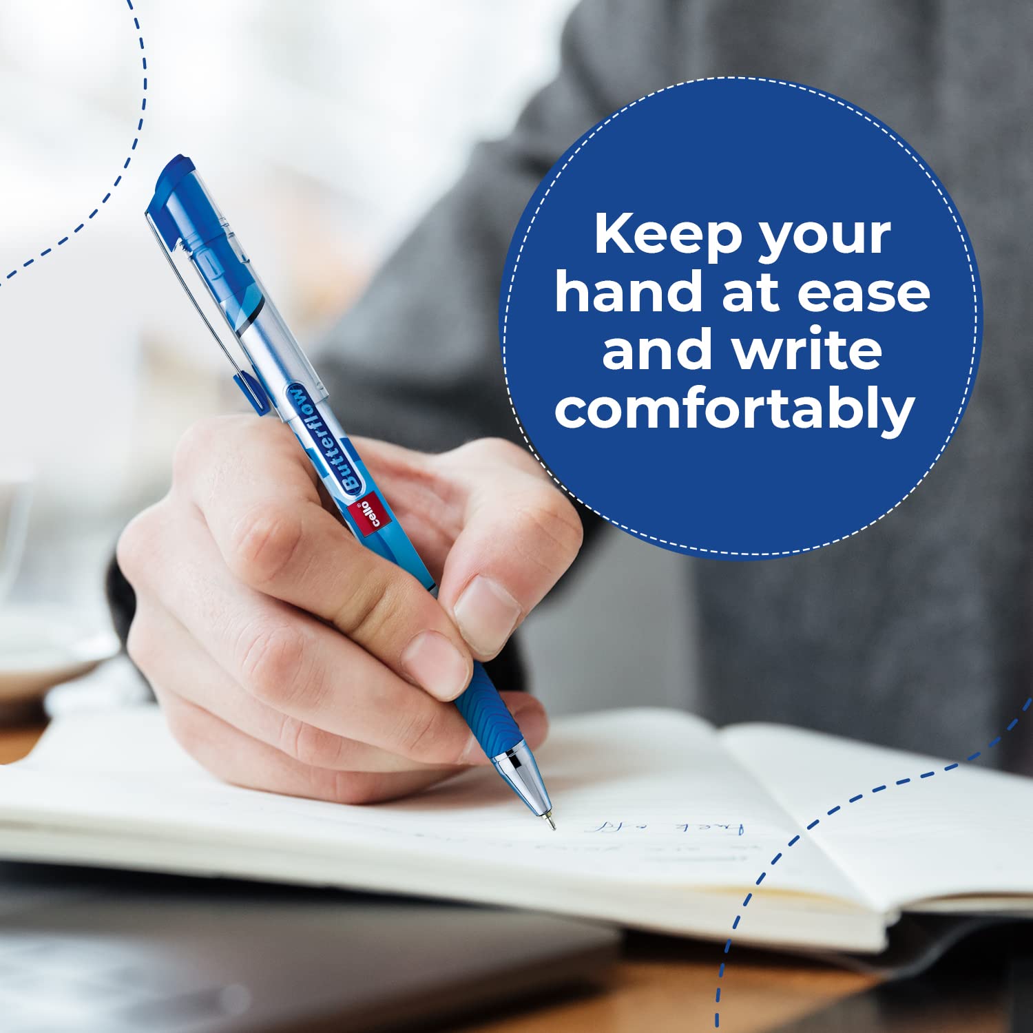 Cello Butterflow Ball Pen Blue Ball Pens Jar of 25 Units Best