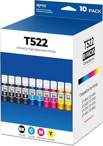 522 botellas de repuesto de tinta para ET-2800 ET-2400 ET-4800 ET-2803 522 Recambio de tinta para tanque ecológico ET2800 ET2400 ET4800 ET2803