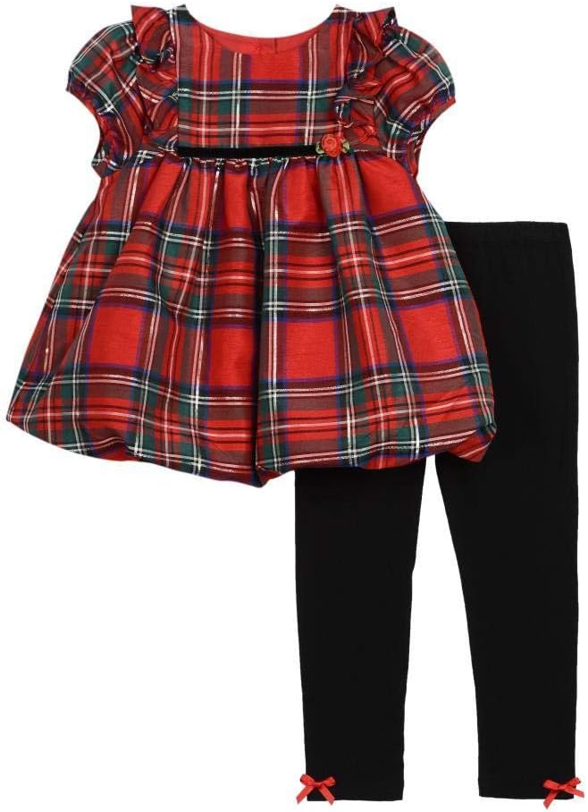 Baby Girls Puff Sleeve Top and Legging Clothing Set