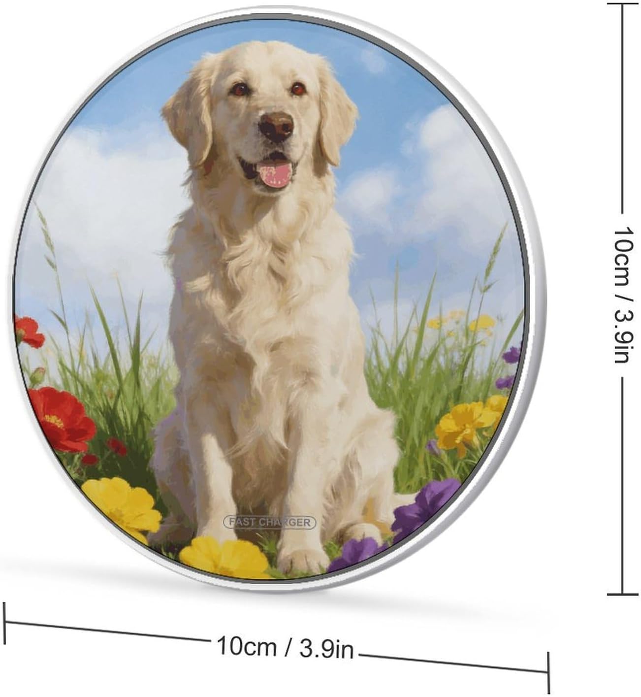 Beige-Animals Wireless Charger Portable Fast Charging Pad Lightweight Wireless Charging Pad 10W Slim Charging Station for Phone Charger Mat for Travel Home Office Desk image 2