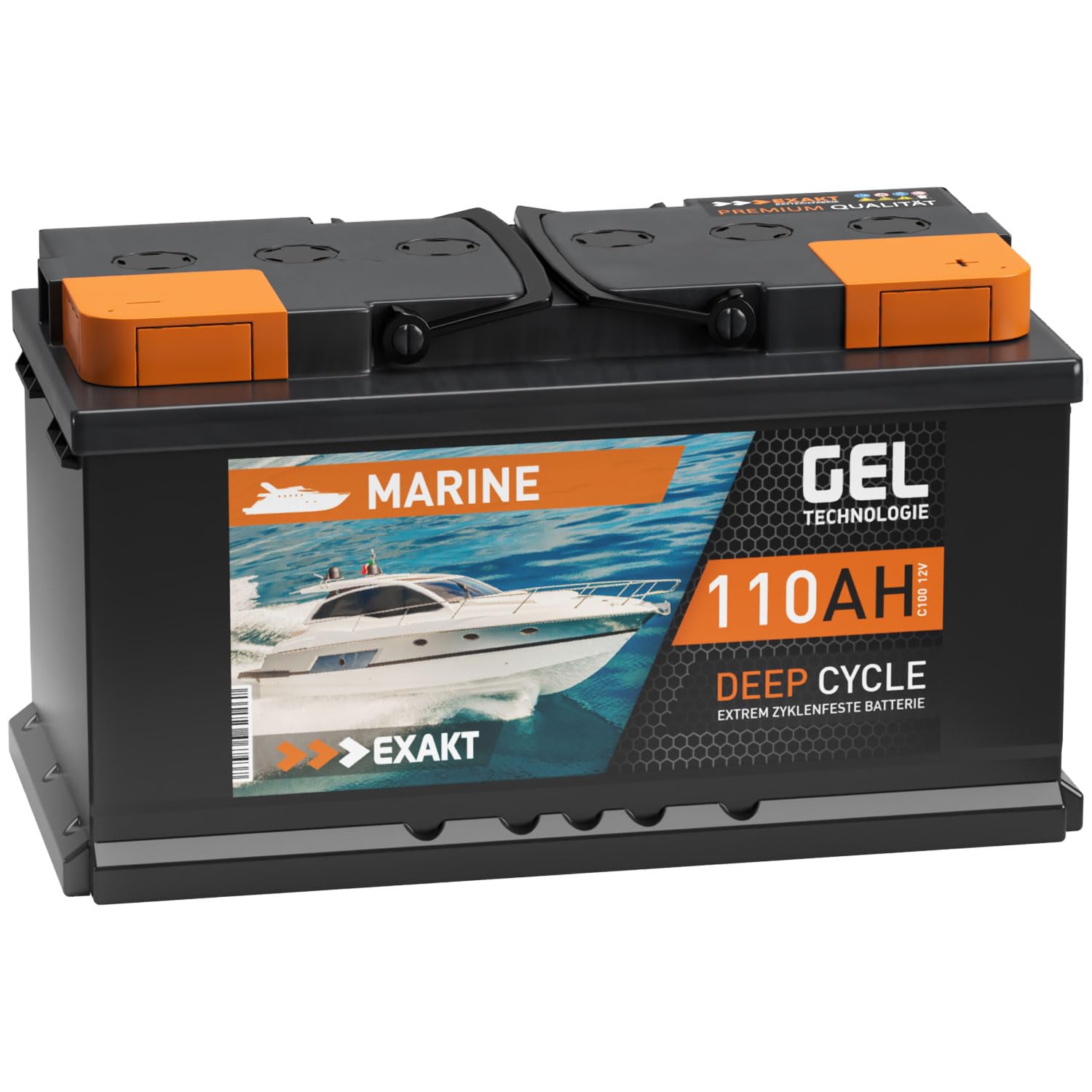 EXAKT batterie GEL 12V 110Ah bateau solaire camping car décharge lente