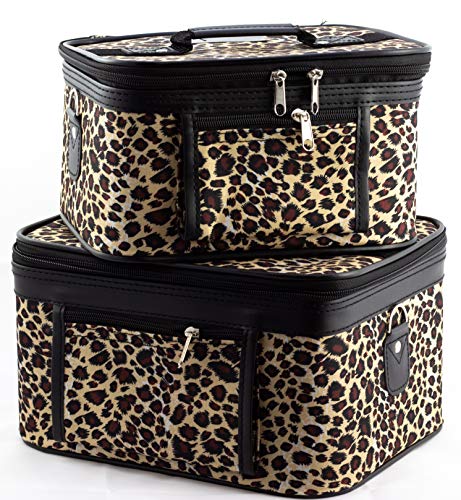 Uni Collections 2-Piece Make up Case Set (Leopard Print)