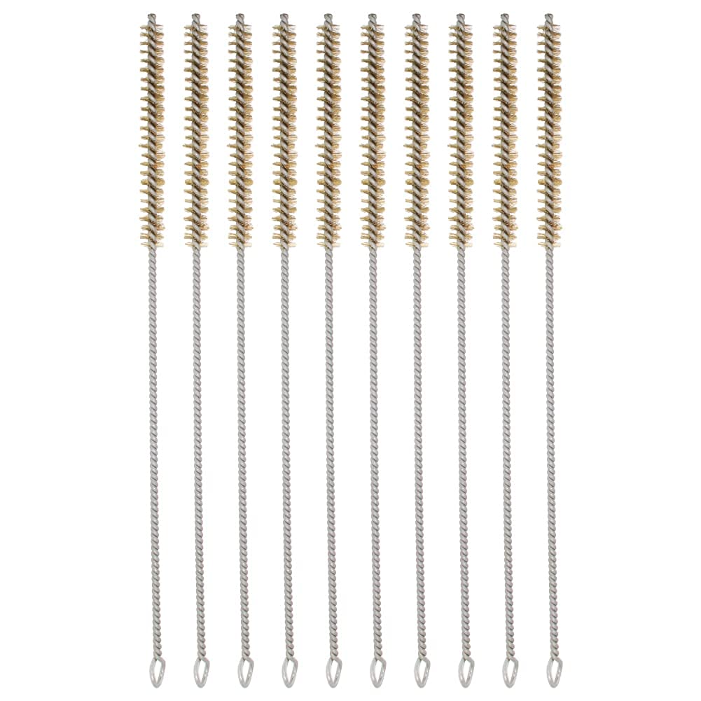 Auniwaig 10mm Copper Wire Cleaning Brush, Spiral Power Tube Brush, Copper Wire Tube Brush Cleaning Tool, Tube Bottle Brush, 10pcs