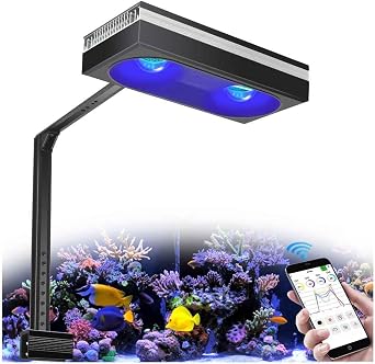 PopBloom RL180 WiFi Led Aquarium Light 180W, Professional Reef Aquarium Lighting for SPS LPS Corals and Saltwater Fish Tanks, Enhanced UV & Blue Spectrum, Nature Simulation, Smart APP Programmable
