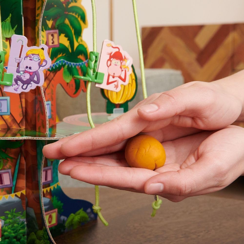 Spin Master Games - Simply Monkey - The Fun Children's Game with Flying Kneading Balls - Who gets The Most Bananas from The Tree? for 2-4 Clever Monkey Friends from 4 Years