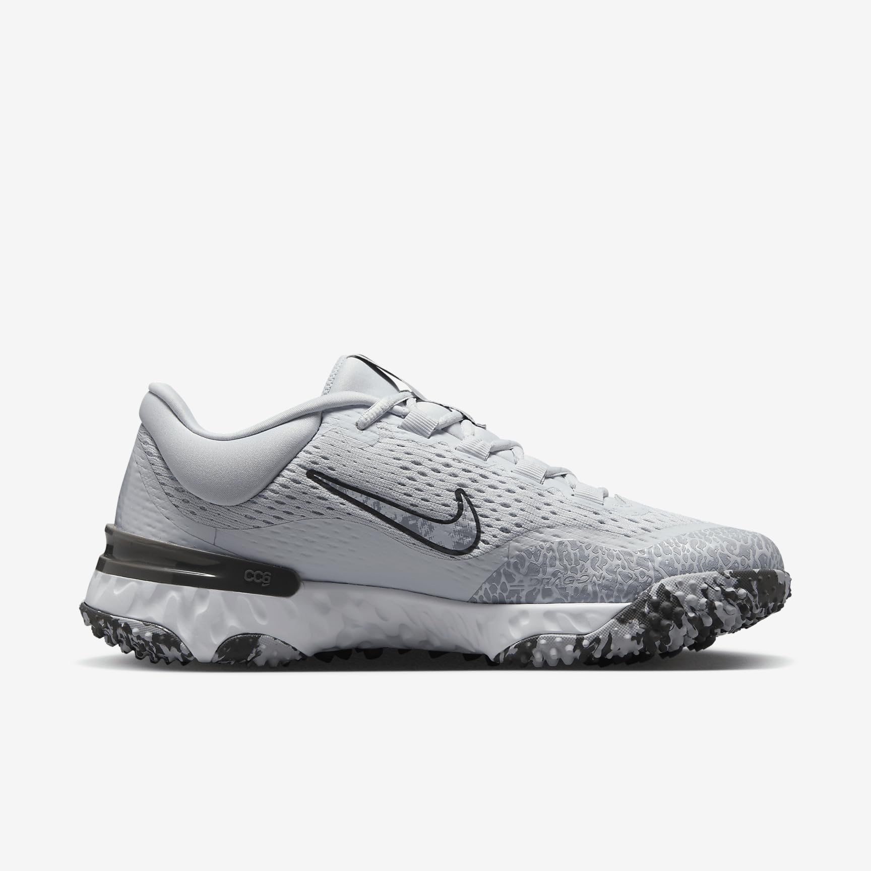 Nike Alpha Huarache Elite 4 Turf Women's Softball Shoes (DV0496-002, Pure Platinum/Iron Grey/White/Wolf Grey) Size 7.5