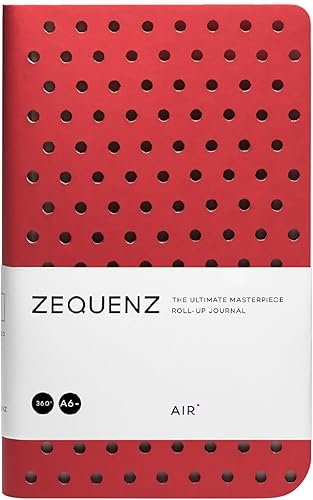 Zequenz Classic 360 Air Series, Tamaño: Bolsillo, Color: Rojo, Papel: Puntos, Cuaderno de tapa blanda, diario encuadernado suave, 3.5 "x 5.5 ", 128