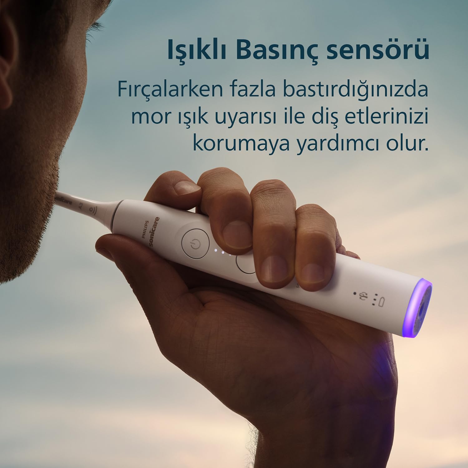 Philips Sonicare 6100 HX7400/06 Cepillo de dientes eléctrico, 62000 movimientos/min, 2 modos, 3 niveles de intensidad, temporizador, recordatorio BrushSync, alerta de presión, 1 cabeza, blanco