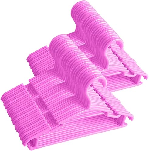 Perchas o ganchos para armario de bebé y niños, 100 ganchos de plástico para niños, ganchos pequeños (rosa, 100 unidades)