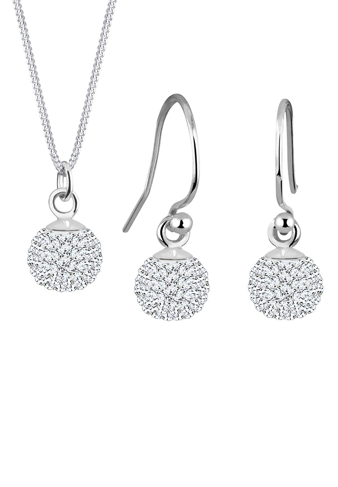 Elli Jewelry Set Beads Crystals 925 Sterling Silver